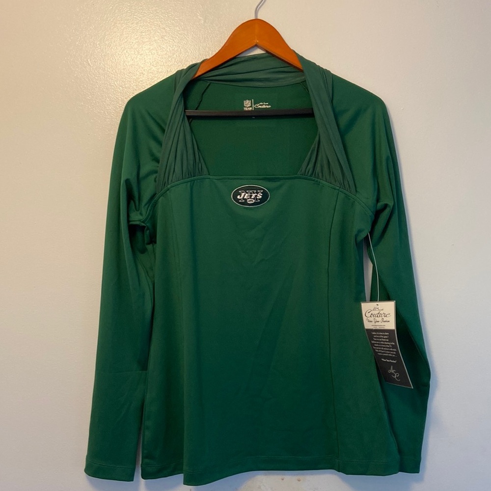 NWT New NFL New York Jets Logo Women's Long Sleeve  Tee Shirt Top Sz. XL